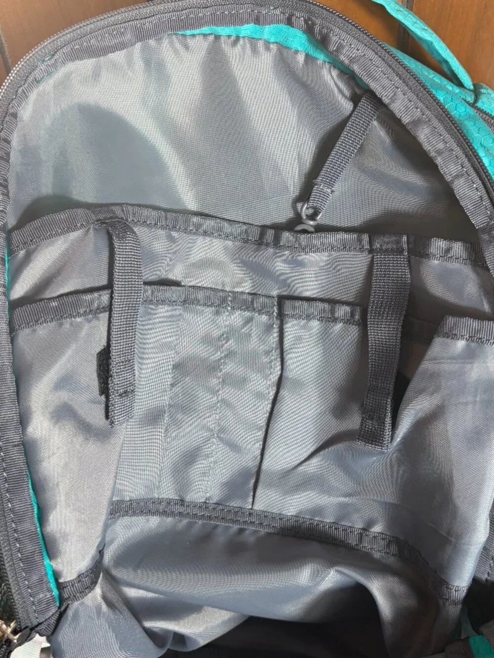 Adidas Stratton III Backpack Teal/Gray/Rainbow Bottom 4 Zipper Compartments EUC - Picture 8 of 10